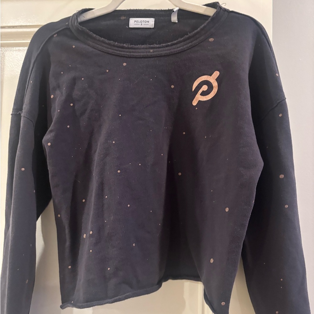 Peloton “Show Up & Shine” Black Cropped Sweatshirt – Small